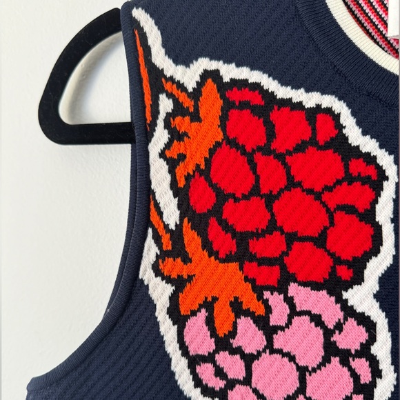 🍓Victoria Beckham, fruit pattern shift dress, s/s 17 in navy - Picture 9 of 14